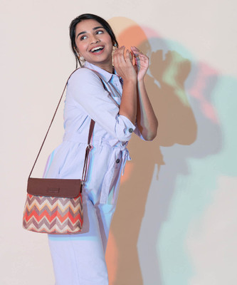 ZOUK Multicolor Sling Bag Tidal Wave Flap Sling Bag