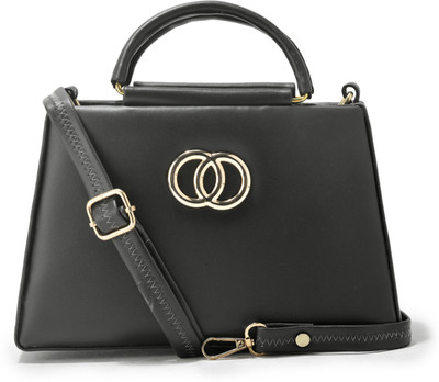 Fargio Black Sling Bag Women's Handbag PU Leather Shoulder & Top Handle Bag for Casual, Office & Party