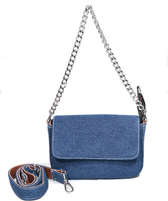 Despacito Multicolor Sling Bag Denim chain handle sling bag