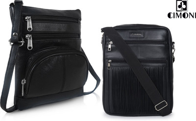 CIMONI Black, Black Sling Bag Classic Simple Shoulder Crossbody Daytrip Sling Bag For Women(Pack of 2)