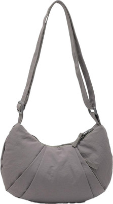 Lyrovo Grey Sling Bag Crossbody Sling Bag for Women | Side Purse With Zipper Half Moon Shaped