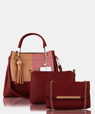 LIKE STYLE Maroon Shoulder Bag LS-MRN-3(Pack of 3)
