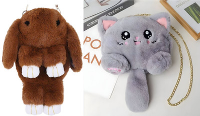 Nappmall Brown, Grey Sling Bag bunny cartoon sling bag for girls(Pack of 2)