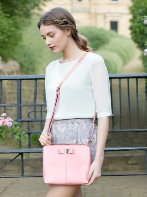 toteteca Pink Sling Bag Bow Sling Bag