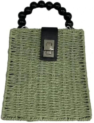 SS Collection Green Sling Bag Handicraft Jute HandBag Reusable Durable and Stylish Tote Handbag for Women