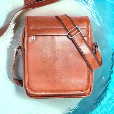Shivra Tan Sling Bag Men Sling Bag extra large (S-11*8.5*3)