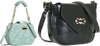 Zaxcer Green, Black Sling Bag Beautiful Sling Bags for women and girls(Pack of 2)