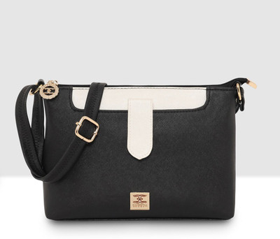 ESBEDA Black Sling Bag Megan Colorblock Top Zip Sling Bag