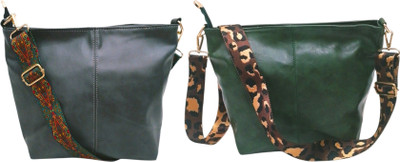 Dakota Grey, Green Sling Bag STYLISH PU LEATHER BAGS ALONG WITH SLING FOR WOMENS & GIRLS(Pack of 2)