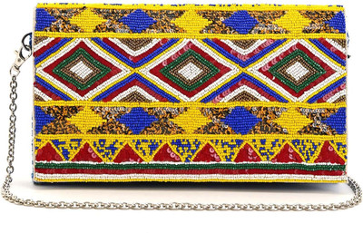Boho Girl Multicolor Clutch Magical Aztec Beaded Multicolor Clutch