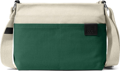 DailyObjects Green Sling Bag Sunday Sling Crossbody Bag | Canvas Side Bag With Internal & External Pockets