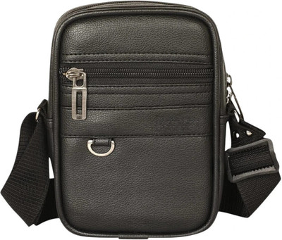 FLIKKER Black Sling Bag Stylish Crossbody One Side Small Sling Bag Adjustable Shoulder Strap Kit For Men