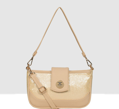 ESBEDA Beige Sling Bag Snake Print Sling Bag