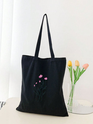 C J Choice Black Tote Bag,Canvas Printed Shopping Bag, Grocery Bag, Multi-Purpose Bag, College Bag