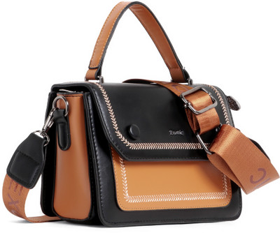Exotic Black Sling Bag Embroidery Design Boxy type Shoulder Bag