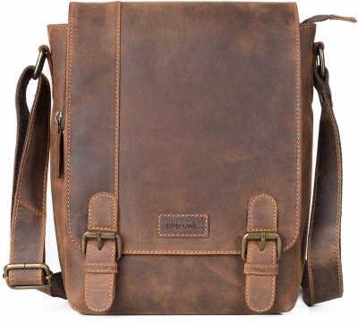 entrunk Tan Sling Bag Premium Leather Made Unisex Sling Bag