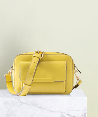 ACCESSORIZE LONDON Yellow Sling Bag Women's Yellow Pocket Sling Bag