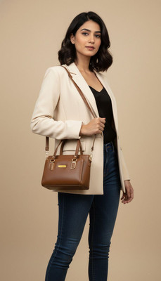 Pursolet Brown Sling Bag Mini Soft Hand-held Bag for Women with sling strap