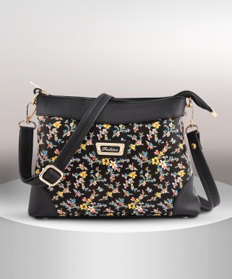 Fiesto fashion Black Sling Bag FST-BLACK-flowers