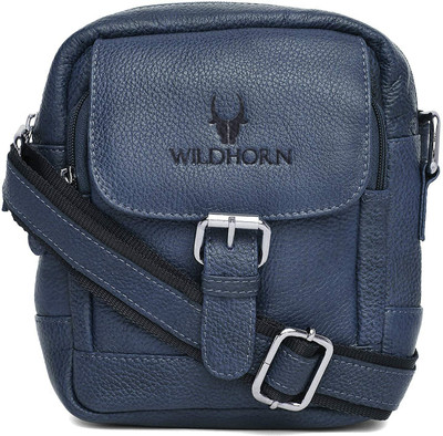 WILDHORN Blue Sling Bag Leather Sling Bag for Men