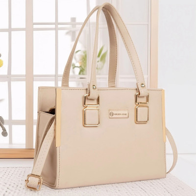 Golden Star Beige Hand-held Bag Trendy & Fancy Bags Shoulder Bags Use College Office Travel & Party etc