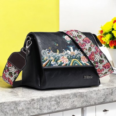 Exotic Premium Black Sling Bag Floral Essence Premium shoulder sling bag