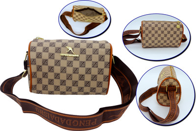 KuhuChere Tan Sling Bag S-S-SL-1-Brown