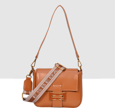 ESBEDA Tan Sling Bag Shiny Elegant Sling Bag