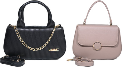 Despacito Black, Beige Sling Bag Fashionable sling bag(Pack of 2)