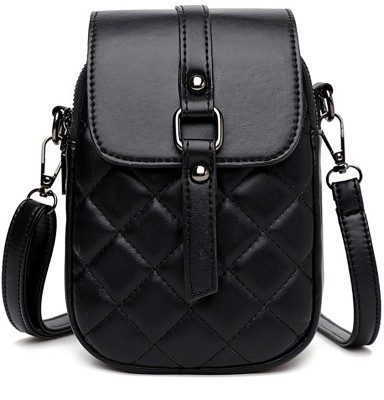 SYGA Black Sling Bag Women's Small Square Bag Letter Versatile Shoulder Bag Western Style Crossbody