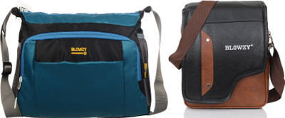 Blowzy Blue, Black, Tan Sling Bag Cross Body men's sling bag(Pack of 2)