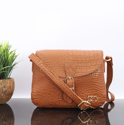 Bagsy Malone Tan Sling Bag Women's Vegan Leather Sling Bag | Ladies Purse Handbag