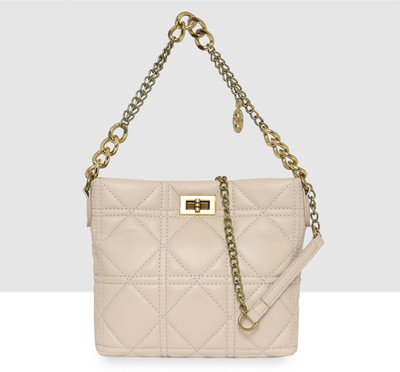 ESBEDA Beige Sling Bag Chain Handle Sling Bag