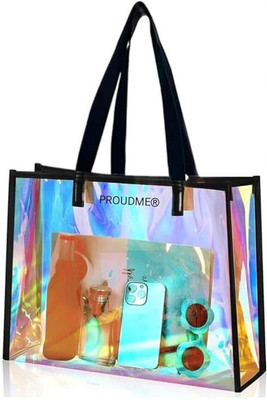 PROUDME Multicolor Tote Rainbow Tote Bags for College Ladies Big Shoulder Bag