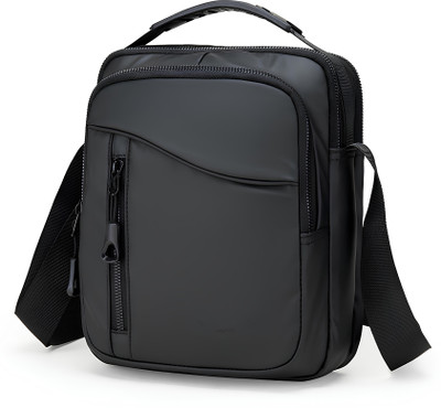 CarryTrip Black Sling Bag Men Sling Bag With 2 Large Compartment And 1 Small Compartment 2 Pocket Fabric