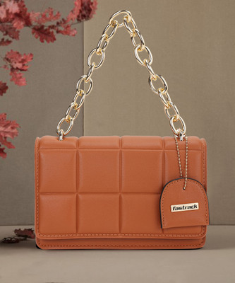 Fastrack Tan Sling Bag Quilted