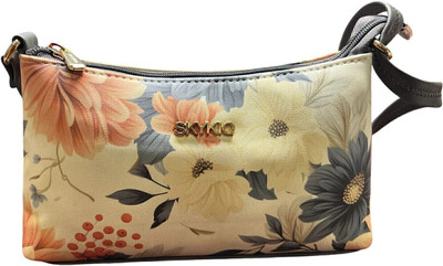 SKYKIQ Beige, Orange Sling Bag Multicolor Sling Bag for Women