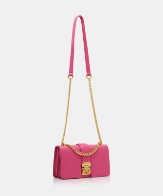 Miraggio Pink Sling Bag Scarlet Solid Crossbody Bag with Convertable Sling/Shoulder Chain for Women