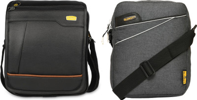 Blowzy Grey, Black Hand-held Bag Perfect messenger sling bag/shoulder sling bag/cross body sling travelling Bag(Pack of 2)