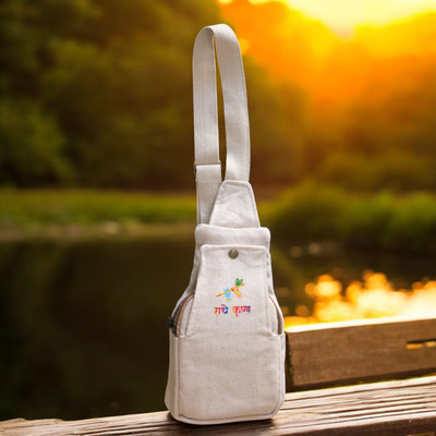 Anesha White Sling Bag Hemp Super Fashion Chest and Shoulder Bag for Women & Men