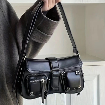 StyleForevr Black Sling Bag Front Dual Pocket For Casual Use Crossbody, Shoulder, Sling Bag For Women/Girls