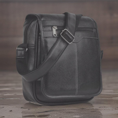 Shivra Black Sling Bag Men Sling Bag side bag for men(S-12*11)