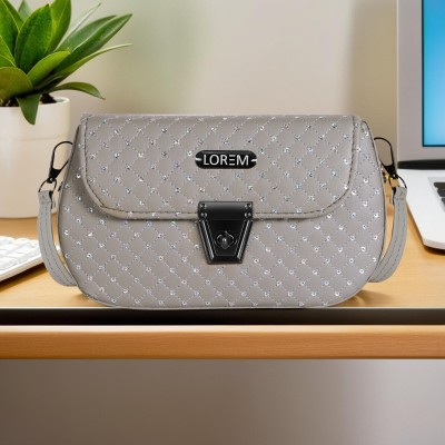 Dazzle Boutique Grey Sling Bag Grey Designer Faux Leather Handbag For Women And Girls DB-HB54