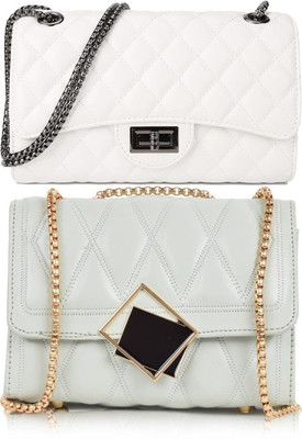 Bag ward White, Grey Sling Bag Stylish Fancy Unique Design Sling Bag For Women's/Girls(Pack of 2)