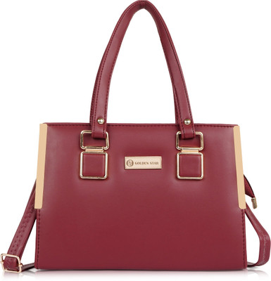 Golden Star Maroon Hand-held Bag Trendy & Fancy Bags Shoulder Bags Use College Office Travel & Party etc
