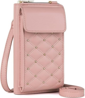 MEBISO Pink Shoulder Bag Pink: Women's Small Cross-Body Phone Bag - Stylish Clutch Leather Mobile Purse