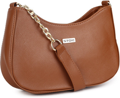 STOIC Brown Sling Bag Women PU leather Single Compartment Pocket