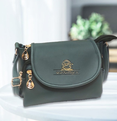 magnifique Green Sling Bag Dark Green Sling bag for Women and Girls / Side bag / Handbag / Cross body bag