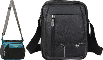 Blowzy Black, Black Sling Bag mens bag cross body bags(Pack of 2)