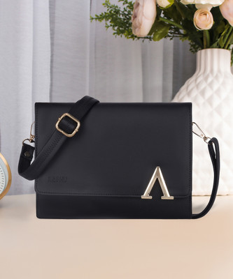 Reshu Black Sling Bag women's sling bag with shoulder strap and 8 pocket